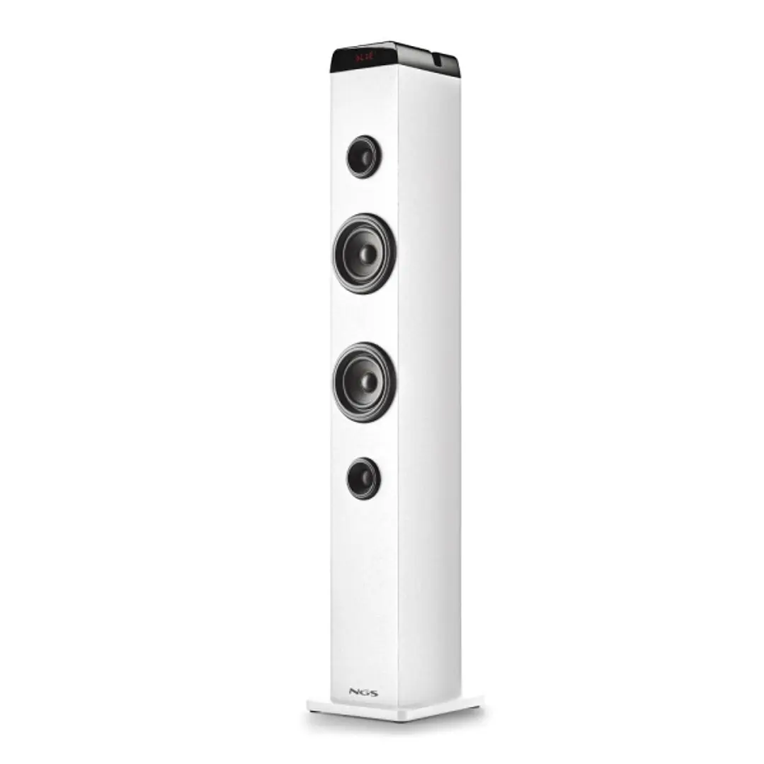 NGS Sky Charm Pro Torre de Sonido Bluetooth 80W - USB, Radio FM, Aux In y Entrada Optica - Funcion Broadcasting - Madera de Alta Calidad - Color Negro 1