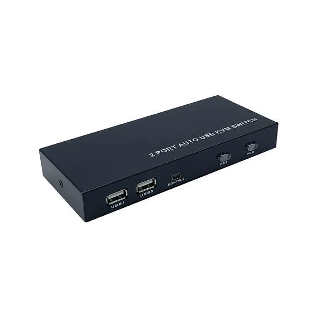 Aisens Conmutador KVM HDMI 4K@60HZ USB 1U-2PC con Fuente Alimentacion - Color Negro 1