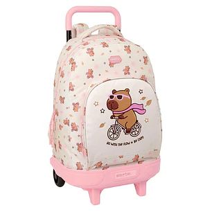 Safta Capibara Mochila con Carro - Extraible - 33L - Portabotellas - Tarjeta de Identificacion Personal - Cremallera con Doble Tirador - Asa de Mano -