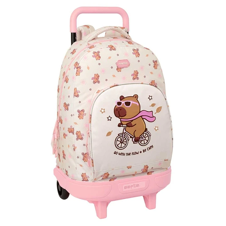 Safta Capibara Mochila con Carro - Extraible - 33L - Portabotellas - Tarjeta de Identificacion Personal - Cremallera con Doble Tirador - Asa de Mano - 1