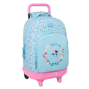 Safta Blackfit8 Petalos Mochila con Carro - Extraible - 33L - Portabotellas - Tarjeta de Identificacion Personal - Cremallera con Doble Tirador - Asa 