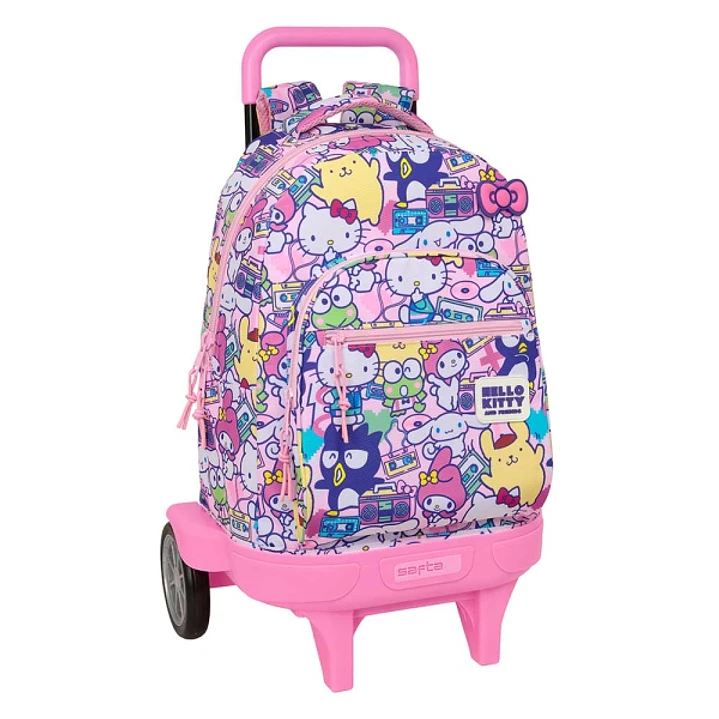 Safta Hello Kitty and Friends Mochila con Carro - Extraible - 33L - Portabotellas - Tarjeta de Identificacion Personal - Ruedas Antivibracion - Asa de 1