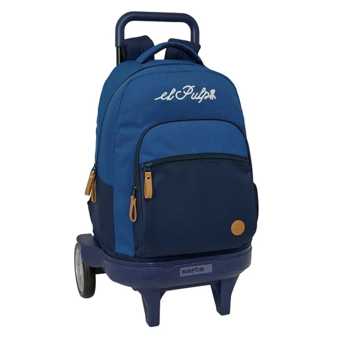 Safta el Pulpo Mochila con Carro - Extraible - 33L - Portabotellas - Tarjeta de Identificacion Personal - Ruedas Antivibracion - Doble Tirador - Asa - 1