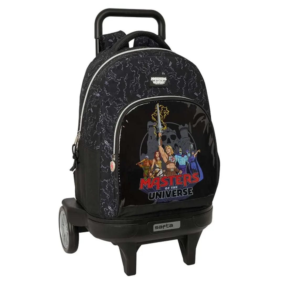 Safta Masters of the Universe Mochila con Carro - Extraible - 33L - Portabotellas - Ruedas Antivibracion - Doble Tirador - Asa de Mano - Bolsillo Fron 1