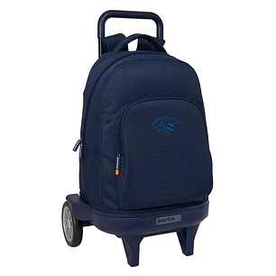 Safta Spagnolo Mochila con Carro - Extraible - 33L - Portabotellas - Tarjeta de Identificacion Personal - Ruedas Antivibracion - Doble Tirador - Asa -