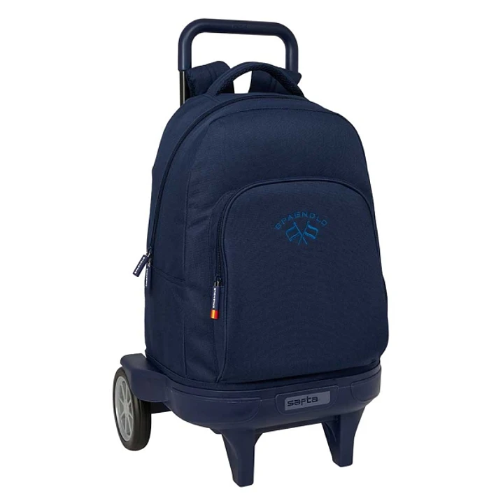 Safta Spagnolo Mochila con Carro - Extraible - 33L - Portabotellas - Tarjeta de Identificacion Personal - Ruedas Antivibracion - Doble Tirador - Asa - 1