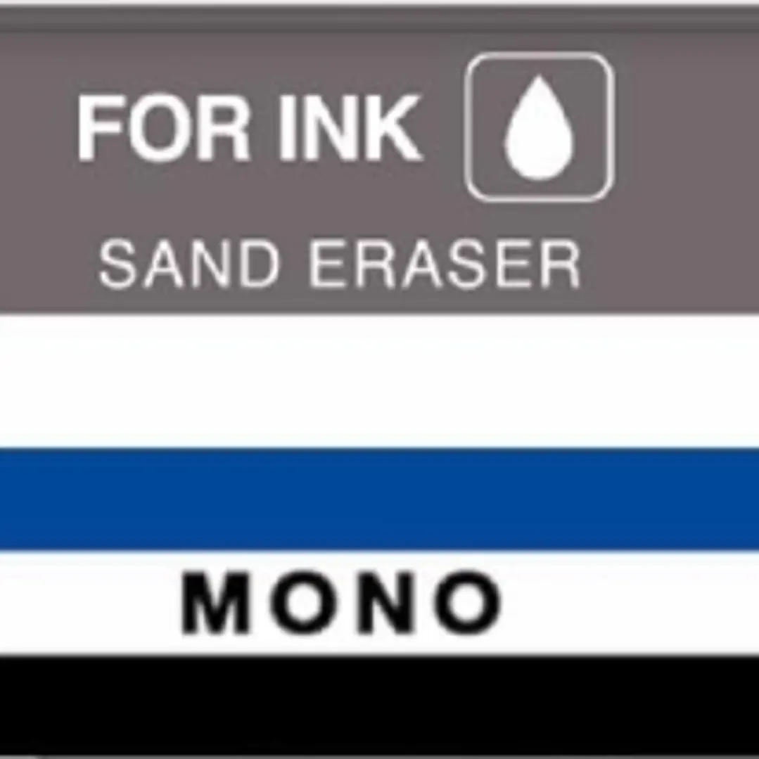 Tombow Mono Sand Goma de Borrar para Tinta - 13g - Microparticulas de Arena - Forma Biselada - Funda de Papel - Color Gris 1