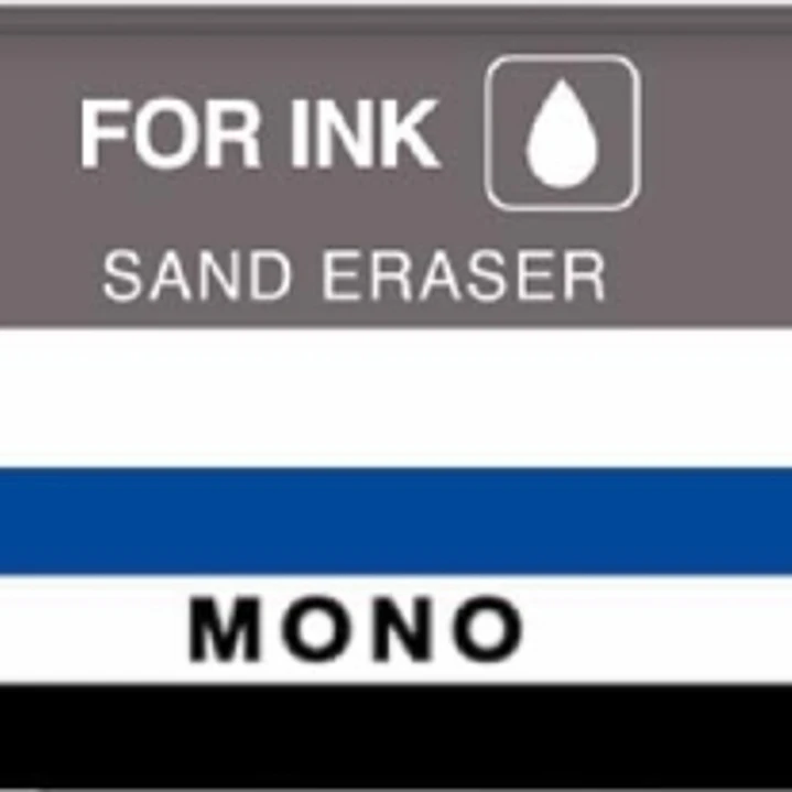 Tombow Mono Sand Goma de Borrar para Tinta - 13g - Microparticulas de Arena - Forma Biselada - Funda de Papel - Color Gris 1