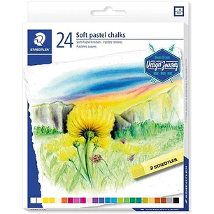 Staedtler 2430 Pack de 24 Pasteles Suaves - Excelentes para Mezclar Colores - Resistencia a la Luminosidad - Colores Surtidos