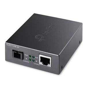 TP-Link Omada FC111PB-20 Convertidor de Fibra a RJ45 - Fibra hasta 20km - Velocidad hasta 100Mbps - Ethernet - Tecnologia WDM - Color Gris Oscuro