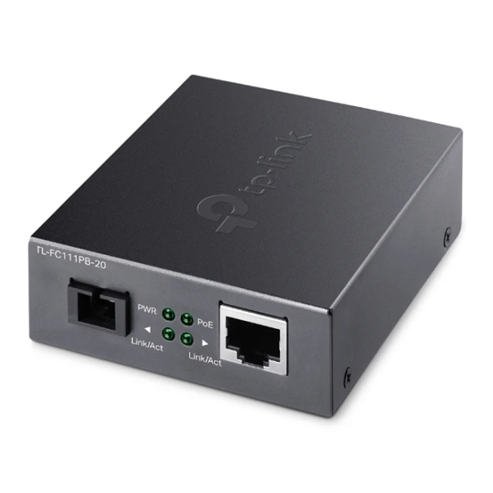 TP-Link Omada FC111PB-20 Convertidor de Fibra a RJ45 - Fibra hasta 20km - Velocidad hasta 100Mbps - Ethernet - Tecnologia WDM - Color Gris Oscuro 1