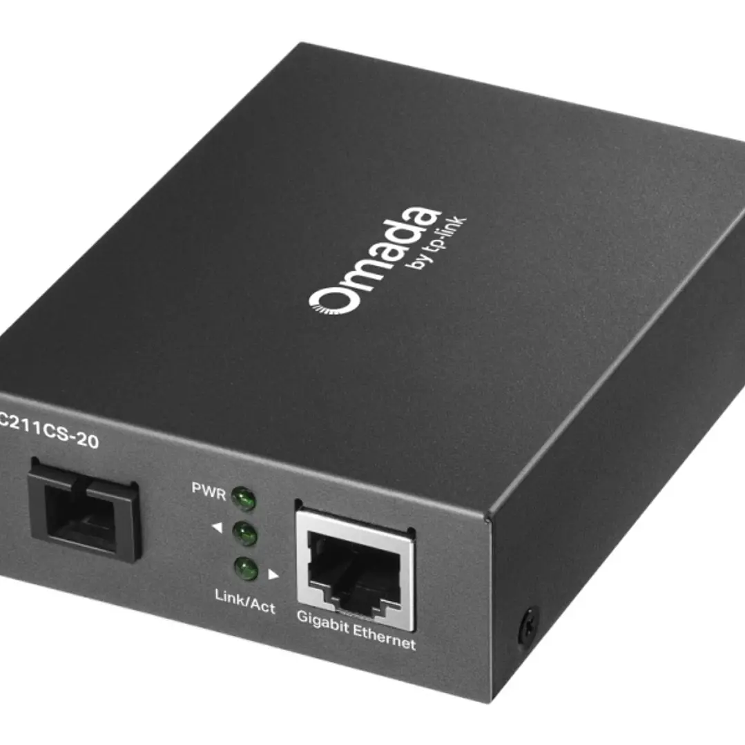 TP-Link Omada MC211CS-20 Convertidor de Fibra a RJ45 - Fibra hasta 20km - Velocidad hasta 1Gbps - Ethernet - Tecnologia WDM - Color Gris Oscuro 1