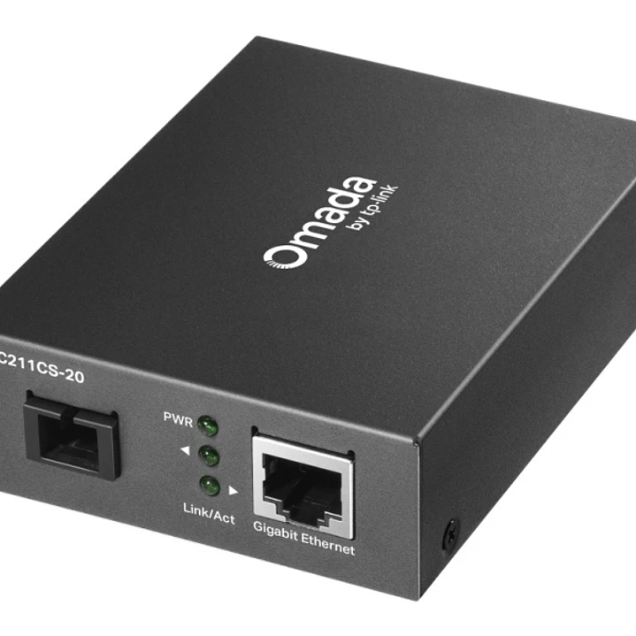TP-Link Omada MC211CS-20 Convertidor de Fibra a RJ45 - Fibra hasta 20km - Velocidad hasta 1Gbps - Ethernet - Tecnologia WDM - Color Gris Oscuro 1