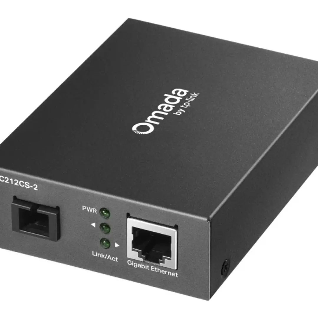 TP-Link Omada MC212CS-20 Convertidor de Fibra a RJ45 - Fibra hasta 20km - Velocidad hasta 1Gbps - Ethernet - Tecnologia WDM - Color Gris Oscuro 1