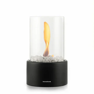 Innovagoods Heatfir Chimenea de Mesa de Bioetanol - Capacidad 150ml - Decorativa - Autonomia de 60min Cada 100ml - sin Humo - 2 Mechas Reutilizables -