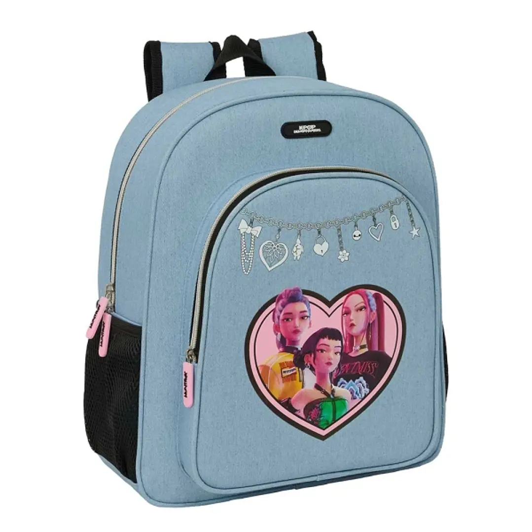 Safta K-Pop Demon Hunters Huntr/X Mochila - 15L - Adaptable a Carro - Bolsillo Frontal - Portabotellas - Cremallera con Doble Tirador - Asa de Mano -  1