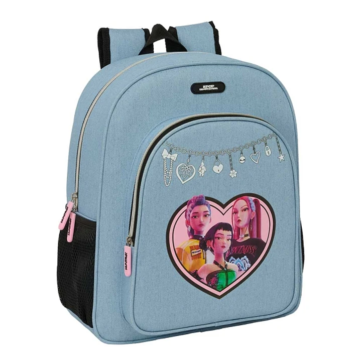 Safta K-Pop Demon Hunters Huntr/X Mochila - 15L - Adaptable a Carro - Bolsillo Frontal - Portabotellas - Cremallera con Doble Tirador - Asa de Mano -  1