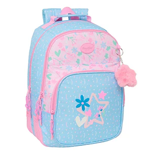 Safta Blackfit8 Smile Mochila con 2 Compartimentos - Antirozaduras - Adaptable a Carro - Portabotellas - Tirador Doble - Hombreras Ergonomicas - 20L -