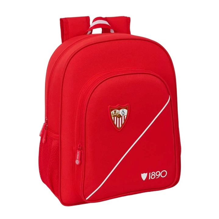 Safta Sevilla FC Mochila - 15L - Adaptable a Carro - Bolsillo Frontal - Portabotellas - Cremallera con Doble Tirador - Asa de Mano - Hombreras y Espal 1