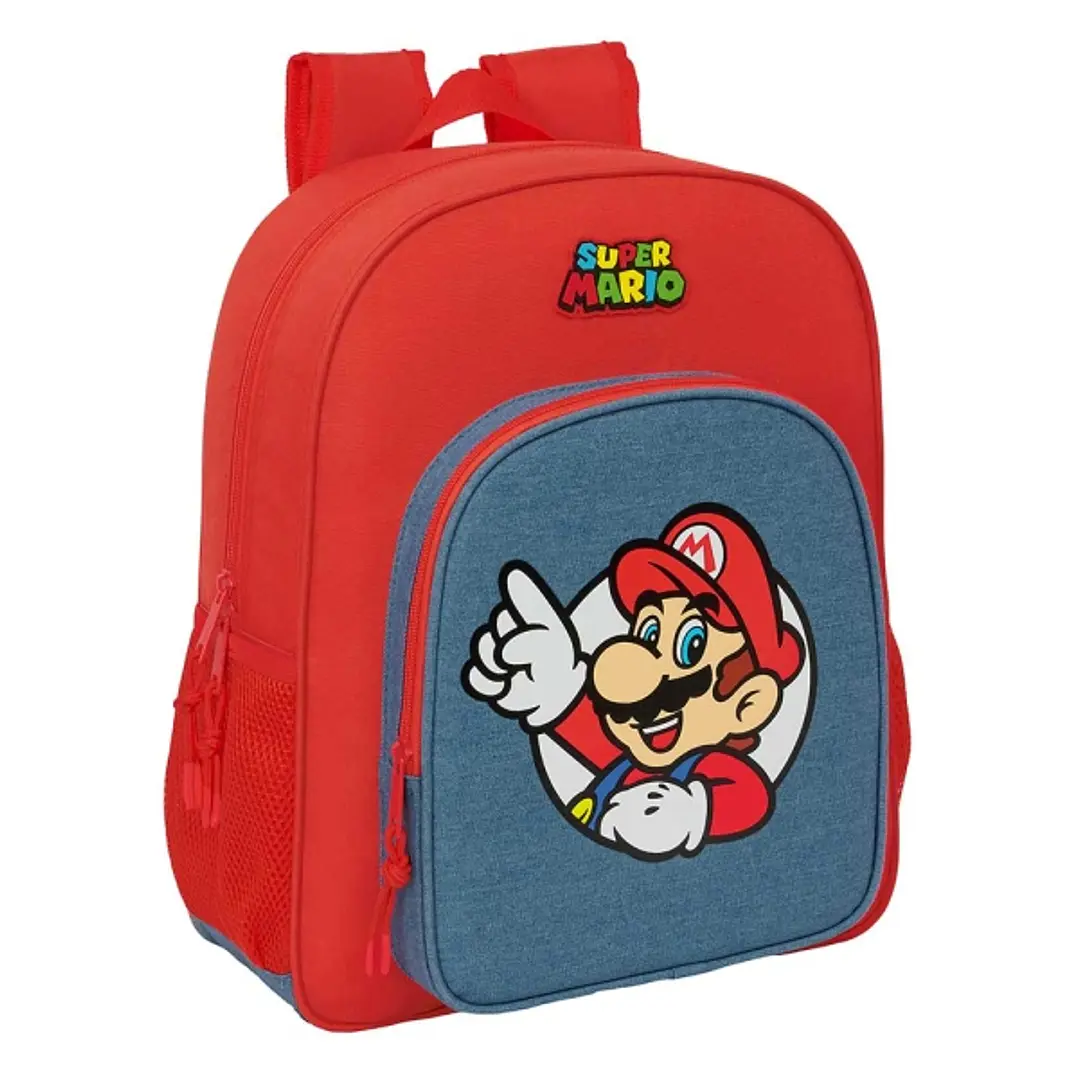 Safta Super Mario Mochila - 15L - Adaptable a Carro - Bolsillo Frontal - Portabotellas - Cremallera con Doble Tirador - Asa de Mano - Hombreras y Espa 1