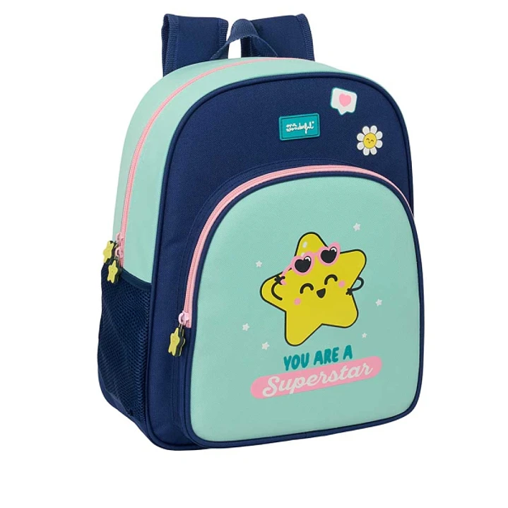 Safta Mr. Wonderful Estrella Mochila - 15L - Adaptable a Carro - Bolsillo Frontal - Portabotellas - Cremallera con Doble Tirador - Asa de Mano - Espal 1