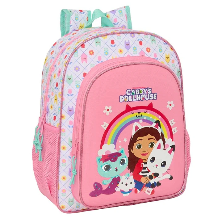 Safta Gabby's Dollhouse Mochila - 15L - Adaptable a Carro - Bolsillo Frontal - Portabotellas - Cremallera con Doble Tirador - Asa de Mano - Hombreras  1