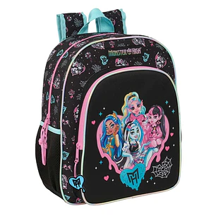 Safta Monster High Mochila - Adaptable a Carro - Portabotellas - Tirador Doble - Hombreras Acolchadas y Ergonomicas - Bolsillo Frontal - Asa de Mano S