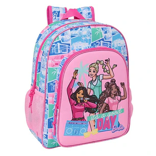 Safta Barbie Mochila - Adaptable a Carro - Portabotellas - Doble Tirador en Cremallera - Hombreras Ergonomicas Acolchadas - Asa de Mano Superior - 15L