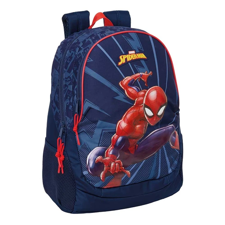 Safta Spider-Man Mochila Adaptable a Carro - Bolsillos Laterales - Dos Compartimentos - Cremalleras Dobles - Hombreras Acolchadas - Asa Superior - 23L 1