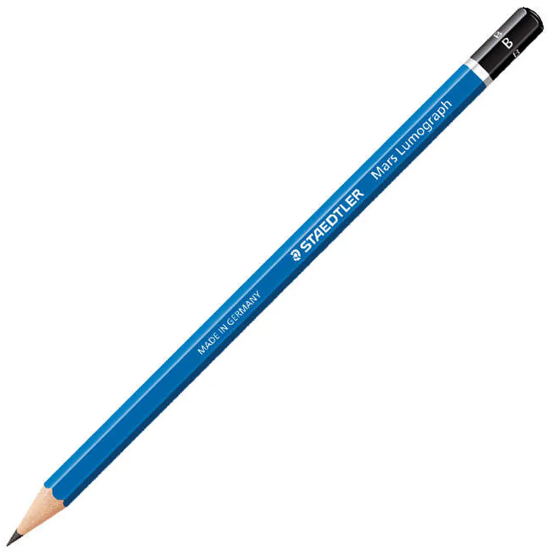 Staedtler Mars Lumograph 100 Lapiz de Grafito Hexagonal - Mina B Ultrarresistente de 2mm - Madera de Bosques Sostenibles - Caja de 12 ud 1