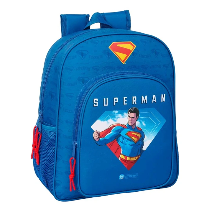 Safta Superman Mochila - Adaptable a Carro - Bolsillos Laterales - Doble Tirador - Ergonomia Acolchada - Bolsillo Frontal - Asa de Mano - 15L - 320x12 1