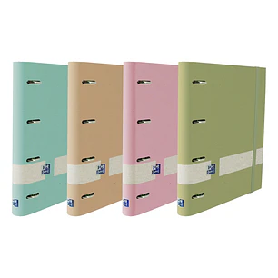 Oxford Nature Europeanbinder A4+ Tapa Extradura 4x35 Surtido con Recambio Pastel 5x5 - Carpeta Ecologica con Tapa Dura - Incluye Recambio de Hojas Pas