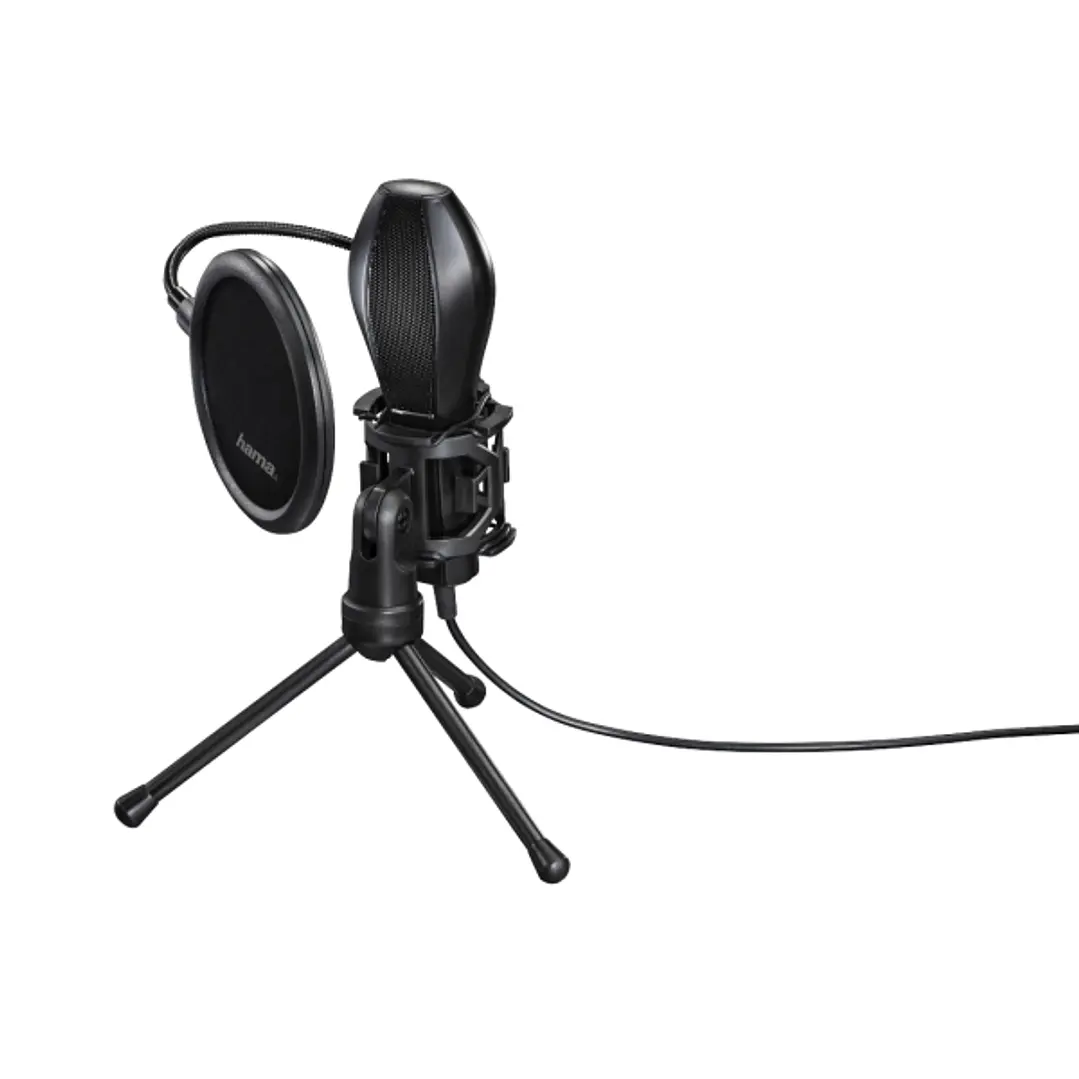 Hama Microfono USB con Tripode - Cable 2m - Proteccion Antipop - Ajuste de Inclinacion - Color Negro 1