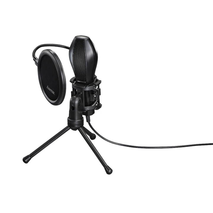 Hama Microfono USB con Tripode - Cable 2m - Proteccion Antipop - Ajuste de Inclinacion - Color Negro 1