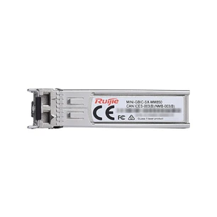 Ruijie MINI-GBIC-SX-MM850 Modulo Transceptor SFP - 1000Base-SX - Fibra Optica hasta 550m - Conector LC - Longitud de Onda de 850nm - Color Acero