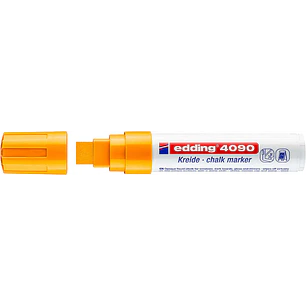 Edding 4090 Rotulador de Tiza Liquida - Punta Biselada - Trazo entre 4 y 15mm - Olor Neutro - Color Naranja Neon