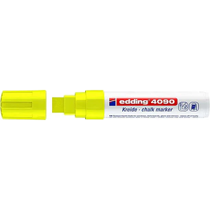 Edding 4090 Rotulador de Tiza Liquida - Punta Biselada - Trazo entre 4 y 15mm - Olor Neutro - Color Amarillo Neon