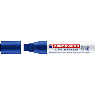 Edding 4090 Rotulador de Tiza Liquida - Punta Biselada - Trazo entre 4 y 15mm - Olor Neutro - Color Azul