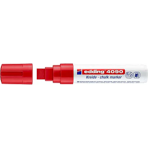 Edding 4090 Rotulador de Tiza Liquida - Punta Biselada - Trazo entre 4 y 15mm - Olor Neutro - Color Rojo