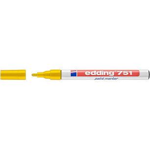 Edding 751 Rotulador Permanente - Punta Redonda - Trazo entre 1 y 2 mm. - Tinta Opaca - Secado Rapido - Color Amarillo