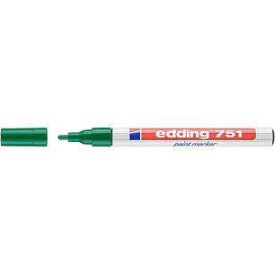 Edding 751 Rotulador Permanente - Punta Redonda - Trazo entre 1 y 2 mm. - Tinta Opaca - Secado Rapido - Color Verde