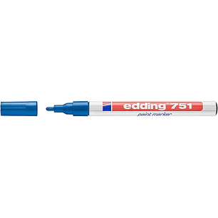 Edding 751 Rotulador Permanente - Punta Redonda - Trazo entre 1 y 2 mm. - Tinta Opaca - Secado Rapido - Color Azul