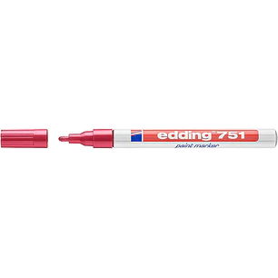 Edding 751 Rotulador Permanente - Punta Redonda - Trazo entre 1 y 2 mm. - Tinta Opaca - Secado Rapido - Color Rojo
