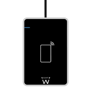 Ewent Lectores de Tarjetas Inteligentes DNIe y NFC - Cable de 0.6m - Sin Contacto - Color Negro