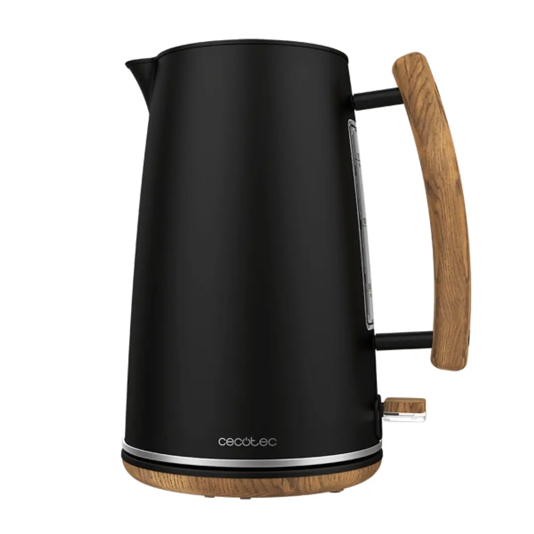 Cecotec Thermosense 400 Black Woody Hervidor de Agua - 3000W - Capacidad de 1.7L - Acero Inoxidable - Filtro Antical - Base 360º - Ventana de Visualiz 1