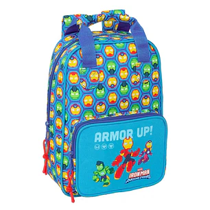 Safta Iron Man Mochila Infantil - Bolsillo Frontal - Tarjeta ID - Hombreras Acolchadas - Asa Forrada - 4.50L - 200x80x280mm - Color Azul