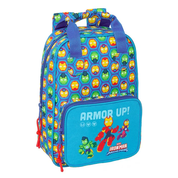 Safta Iron Man Mochila Infantil - Bolsillo Frontal - Tarjeta ID - Hombreras Acolchadas - Asa Forrada - 4.50L - 200x80x280mm - Color Azul 1