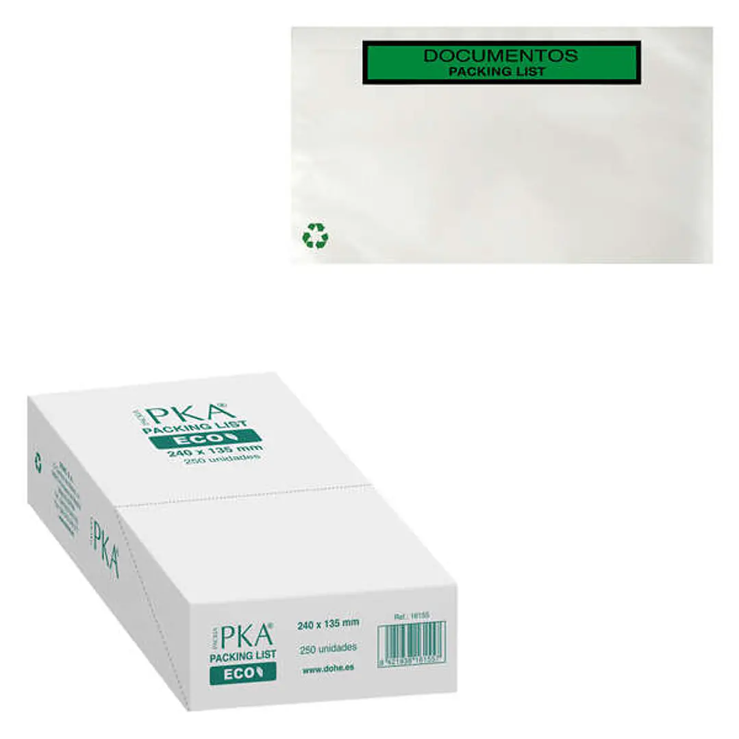 Dohe ECO Caja de 250 Sobres Autoadhesivos 240x135mm - Packing List Especial Envios 1