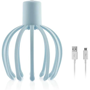 Innovagoods Helax Masajeador de Cabeza Inalambrico - Bateria 650mAh - Vibracion 360º - Cable USB-C - Recargable - Silencioso - 13x17.5cm - Color Azul