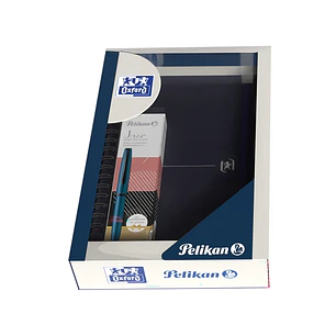 Oxford Pack Escolar con Cuaderno de Espiral Identity B5 - Boligrafo de Metal Jazz Noble - Tapa Extradura - Punteado - Digitalizacion de Notas con App 